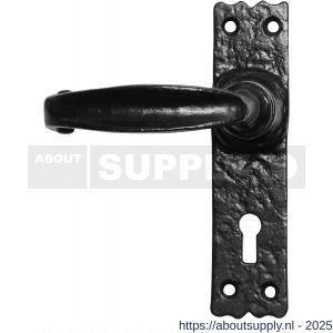 Kirkpatrick KP2439L PC55 deurkruk gatdeel linkswijzend op schild 152x38 mm PC55 smeedijzer zwart - S21002970 - afbeelding 1