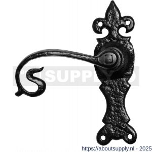 Kirkpatrick KP2444L BB56 deurkruk gatdeel linkswijzend op schild 158x50 mm BB56 smeedijzer zwart - S21002987 - afbeelding 1