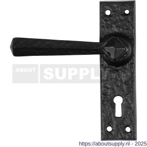 Kirkpatrick KP2445L BB56 deurkruk gatdeel linkswijzend op schild 152x38 mm BB56 smeedijzer zwart - S21002969 - afbeelding 1