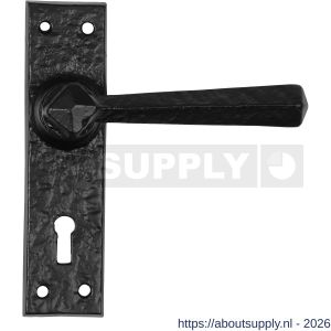 Kirkpatrick KP2445R PC55 deurkruk gatdeel op schild 152x38 mm PC55 rechtswijzend smeedijzer zwart - S21002979 - afbeelding 1