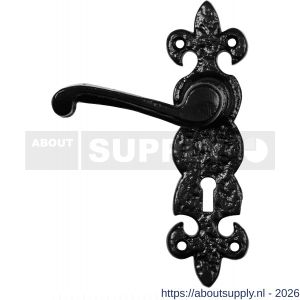 Kirkpatrick KP2450L PC72 deurkruk gatdeel op schild 220x55 mm PC72 linkswijzend smeedijzer zwart - S21003000 - afbeelding 1