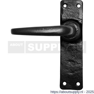 Kirkpatrick KP2456L deurkruk gatdeel linkswijzend op schild 152x38 mm blind smeedijzer zwart - S21002967 - afbeelding 1