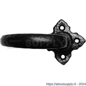 Kirkpatrick KP2471L deurkruk gatdeel linkswijzend op rozet 50x50 mm smeedijzer zwart - S21000401 - afbeelding 1
