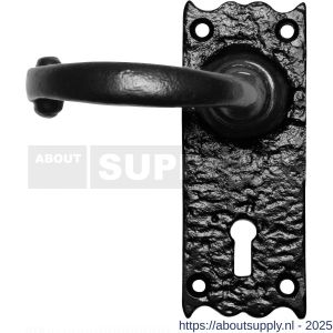 Kirkpatrick KP2488L BB56 deurkruk gatdeel op schild 127x50 mm BB56 linkswijzend smeedijzer zwart - S21003022 - afbeelding 1