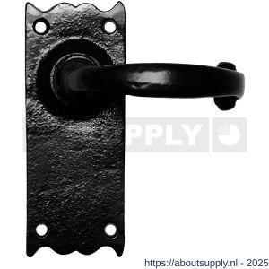 Kirkpatrick KP2519L deurkruk gatdeel linkswijzend op schild 127x50 blind smeedijzer zwart - S21003033 - afbeelding 1