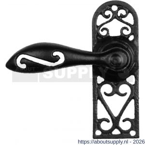 Kirkpatrick KP2561R blind deurkruk gatdeel op schild 114x38 mm blind rechtswijzend smeedijzer zwart - S21003038 - afbeelding 1