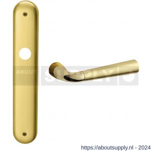 Mandelli1953 S90R Special deurkruk gatdeel rechtswijzend op langschild 238x40 mm blind messing gepolijst-mat messing - S21012099 - afbeelding 1