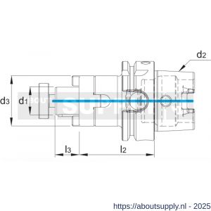 Phantom 82.327 DIN 6358 Combi-opsteekfreeshouder voor frezen met langs- en dwarsspiebaan HSK-A volgens DIN 69893 HSK63A 16 mm L60 mm - S40501927 - afbeelding 2