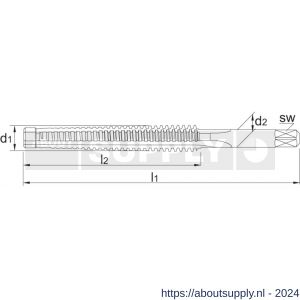 Phantom 25.950 HSS-E machinetap Trapezium voor doorlopende gaten TR16x4 mm - S40514051 - afbeelding 2