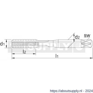 Phantom 21.420 HSS handtap ISO 529 BSW (Whitworth) set 3 stuks 5/16 inch-18 - S40514309 - afbeelding 2