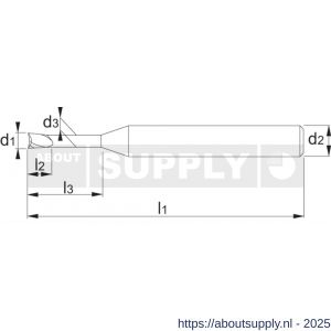 Phantom 32.275 VHM precisie HSC schachtfrees 2-snijder TiAlN-B 45-70 HRc 2x3x12 mm - S40517650 - afbeelding 2