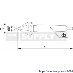 Phantom 42.370 HSS-E verzinkboor DIN 334-D 60 graden 3 snijkanten MK 3 50 mm - S40512017 - afbeelding 2