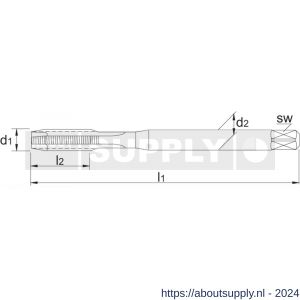 Phantom 22.550 HSS-E machinetap DIN 371 metrisch messing voor blinde en doorlopende gaten M8 - S40512696 - afbeelding 2