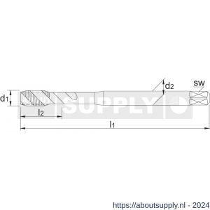 International Tools 23.297 Eco Pro HSS-E machinetap DIN 371 metrisch TiN voor blinde gaten M5 - S40512825 - afbeelding 2