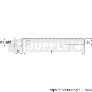 Phantom 82.509 DIN 6499-C ER spantanghouder cilindrisch Mini-moer D25 mm ER25 1-20 - S40503066 - afbeelding 2