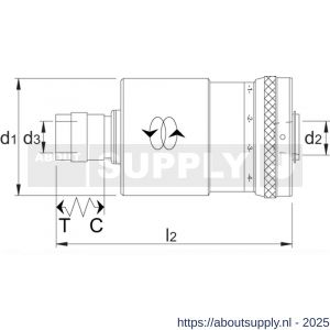 Phantom 81.545 tapapparaat met omkeerinrichting met druk- en trekcompensatie met instelbare slipkoppeling voor gebruik met tapinzetstukken grootte 0 M2-6 J33 - S40503155 - afbeelding 2
