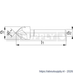 International Tools 42.590 Eco HSS verzinkboor DIN 335-A 90 graden meersnijder 8 mm - S40512099 - afbeelding 2