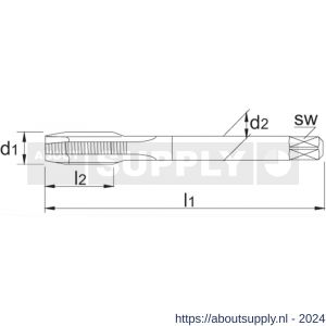 Phantom 25.100B HSS-E machinetap DIN 5156 BSP (gasdraad) voor doorlopende gaten 1/2 inch-14 blisterverpakking - S40513274 - afbeelding 2