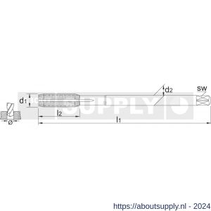 Phantom 26.161 HSS-E roltap DIN 2174 met smeergroef metrisch TiCN voor blinde en doorlopende gaten M14 - S40514634 - afbeelding 2