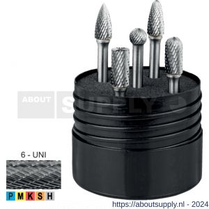 International Tools 49.140 Eco Pro HM set stiftfrezen vorm B, C, D, F en G 6-UNI diameter 10 - S40516506 - afbeelding 1