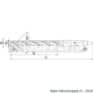 Phantom 16.350 HSS kerngat-spiraalboor DIN 8379 voor tapgaten 90 graden MK M14 12x15‚5 mm - S40504700 - afbeelding 2