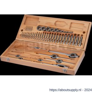 International Tools 29.120 Eco Pro set draadsnijden in houten cassette BSW 1/8-1 inch - S40514149 - afbeelding 1