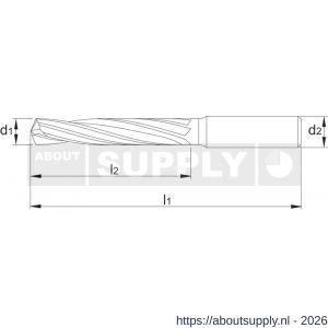 Phantom 11.286 VHM spiraalboor DIN 6537-L 5xD TiAlN gehard staal 45-70 HRc cilindrische schacht (DIN 6535-HA) 3‚5 mm - S40511805 - afbeelding 2