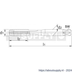 Phantom 24.525 HSS machinetap ISO 529 UNF voor doorlopende gaten 5/8 inch-18 - S40514120 - afbeelding 2