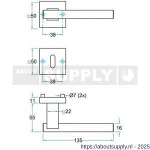 Artitec RVS Woning kruk-krukgarnituur rozet Karina RVS mat WC 8 mm - Y32701013 - afbeelding 2