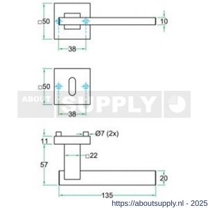 Artitec RVS Woning kruk-krukgarnituur rozet Sabrina RVS mat SL - Y32701065 - afbeelding 2