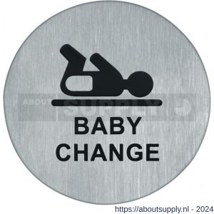 Artitec symboolplaat pictogram baby change diameter 75 mm RVS mat - Y32701420 - afbeelding 1