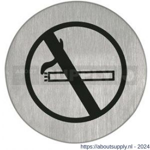 Artitec symboolplaat pictogram niet roken diameter 75 mm RVS mat - Y32700778 - afbeelding 1
