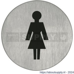 Artitec symboolplaat pictogram dames diameter 75 mm RVS mat - Y32700781 - afbeelding 1