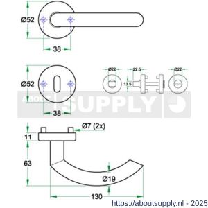Artitec RVS Woning kruk-krukgarnituur rozet Gino RVS mat PC - Y32700126 - afbeelding 2