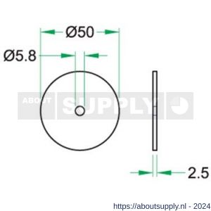 Artitec deurbuffer rozet RVS mat voor 02003-02034-02036 - Y32701468 - afbeelding 2