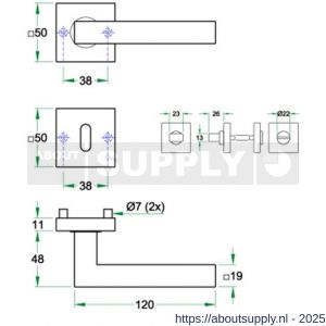 Artitec RVS Woning kruk-krukgarnituur rozet Tec RVS mat PC - Y32700176 - afbeelding 2