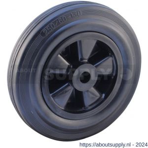 Protempo serie 01 transportwiel los PP velg standaard zwarte rubberen band 250 mm glijlager - S20910892 - afbeelding 1