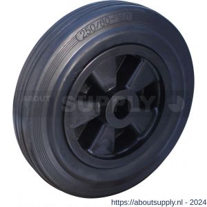 Protempo serie 01 transportwiel los PP velg standaard zwarte rubberen band 250 mm glijlager - S20910893 - afbeelding 1