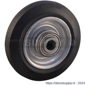 Protempo serie 02 transportwiel los stalen velg standaard zwarte rubberen band 160 mm kogellager - S20910906 - afbeelding 1