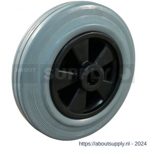 Protempo serie 11 transportwiel los PP velg standaard grijze rubberen band 100 mm rollager RVS - S20910853 - afbeelding 1
