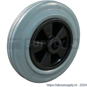 Protempo serie 11 transportwiel los PP velg standaard grijze rubberen band 125 mm rollager RVS - S20910856 - afbeelding 1
