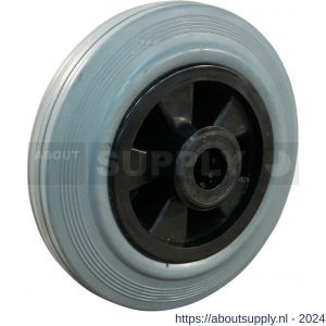 Protempo serie 11 transportwiel los PP velg standaard grijze rubberen band 180 mm rollager RVS - S20910864 - afbeelding 1
