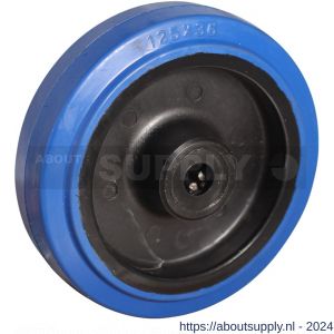 Protempo serie 13 transportwiel los zwarte PA velg blauwe elastische rubberen band ± 70 shore A 125 mm rollager - S20910941 - afbeelding 1