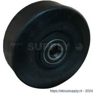 Protempo serie 18 transportwiel los stalen velg zwarte elastische rubberen band ± 72 shore A 200 mm kogellager - S20910961 - afbeelding 1