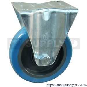 Protempo serie 21-10 bok transportwiel plaatbevestiging stalen gaffel grijze glasvezel versterkte PA velg blauwe TPU band 100 mm rollager - S20911959 - afbeelding 1