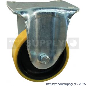 Protempo serie 28-14 bok transportwiel plaatbevestiging stalen gaffel gietijzeren velg PU band ± 97 shore A 125 mm kogellager - S20912126 - afbeelding 1
