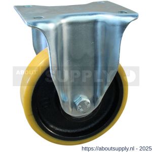 Protempo serie 28-14 bok transportwiel plaatbevestiging stalen gaffel gietijzeren velg PU band ± 97 shore A 150 mm kogellager - S20912128 - afbeelding 1