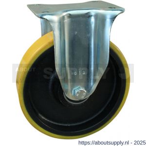 Protempo serie 28-14 bok transportwiel plaatbevestiging stalen gaffel gietijzeren velg PU band ± 97 shore A 175 mm kogellager - S20912131 - afbeelding 1