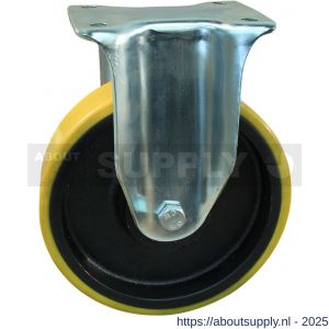 Protempo serie 28-14 bok transportwiel plaatbevestiging stalen gaffel gietijzeren velg PU band ± 97 shore A 200 mm kogellager - S20912133 - afbeelding 1