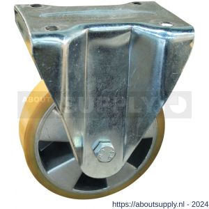 Protempo serie 29-19 bok transportwiel plaatbevestiging stalen gaffel aluminium velg PU band ± 94 shore A 80 mm kogellager - S20912096 - afbeelding 1